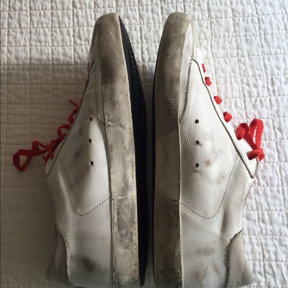 Golden Goose superstar white leather distressed sneaker w/suede toe - Picture 8 of 16